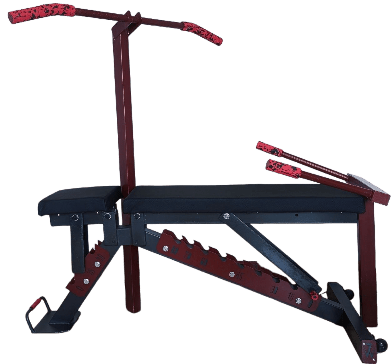 Adjustable bench with pullup & dips