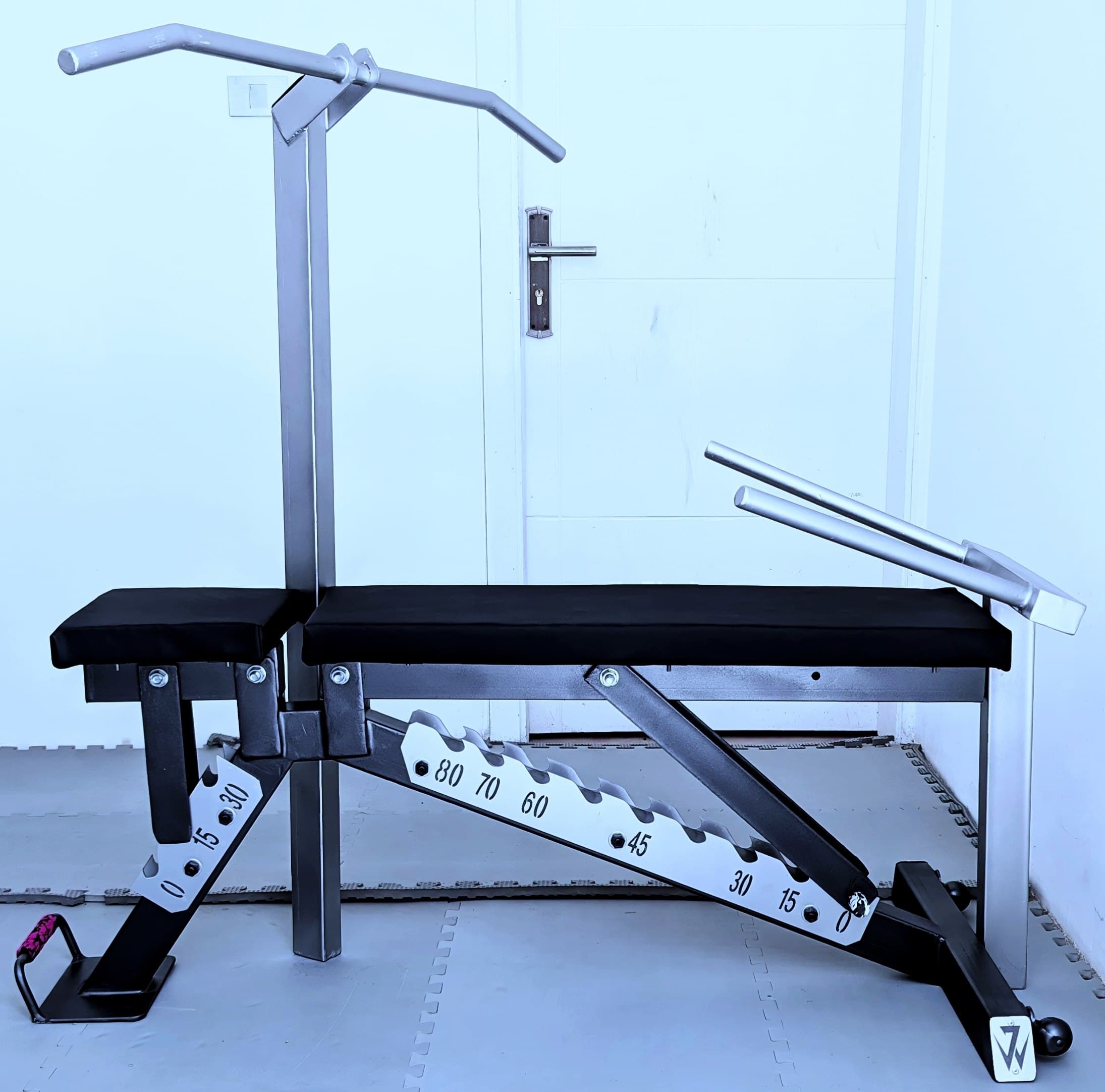 Adjustable bench with pullup & dips